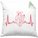 Kardiologe Geschenk Kissen mit Füllung 40x40 Herzschlag Ekg Herz Kardiologie (Grau) Grün Trendation