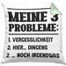 Meine 3 Probleme Kissen mit Füllung 40x40 Vergesslichkeit Männer Geschenkidee Ehemann Spruch (Grau) Grün Trendation