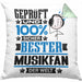 Musikfan Geschenk Lustiger Spruch für Musikfan Geschenkidee Bester Musikfan Der WeltKissen mit Füllung 40x40 (Grau) Grün Trendation