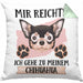 Chihuahua Besitzer Kissen mit Füllung 40x40 Geschenk Lustiger Spruch Geschenkidee Mir Reichts Ich Geh Zu Meinem Chihuahua (Grau) Grün Trendation