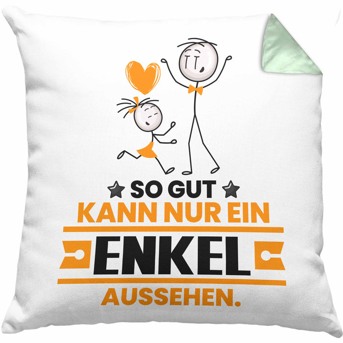 Enkel Geschenk Kissen mit Füllung 40x40 So Gut Kann Nur Ein Enkel Aussehen Geschenkidee (Grau) Grün Trendation