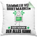 SammlervonBriefmarken Kissen mit Füllung 40x40 Geschenk für SammlervonBriefmarken Der Mann Der Alles Kann Geschenkidee zum Geburtstag (Grau) Grün Trendation