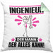 Ingenieur Kissen mit Füllung 40x40 Geschenk für Ingenieur Der Mann Der Alles Kann Geschenkidee zum Geburtstag (Grau) Grün Trendation