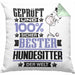Hundesitter Geschenk Lustiger Spruch für Hundesitter Geschenkidee Bester Hundesitter Der WeltKissen mit Füllung 40x40 (Grau) Grün Trendation