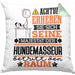 Hundemasseur Geschenk Kissen mit Füllung 40x40 Lustiger Spruch Erheben Sie Sich Der Hundemasseur Betritt den Raum (Grau) Grün Trendation