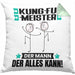 Kung-Fu-Meister Kissen mit Füllung 40x40 Geschenk für Kung-Fu-Meister Der Mann Der Alles Kann Geschenkidee zum Geburtstag (Grau) Grün Trendation