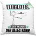 Fluglotse Kissen mit Füllung 40x40 Geschenk für Fluglotse Der Mann Der Alles Kann Geschenkidee zum Geburtstag (Grau) Grün Trendation