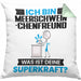 Meerschweinchenfreund Kissen mit Füllung 40x40 Geschenk für Meerschweinchenfreund Geburtstag Lustiger Spruch Was Ist Deine Superkraft (Grau) Grün Trendation
