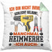 Heimwerker Geschenk Kissen mit Füllung 40x40 Ich Bin Nicht immer Schlecht Gelaunt Männer Heimwerker (Grau) Grün Trendation