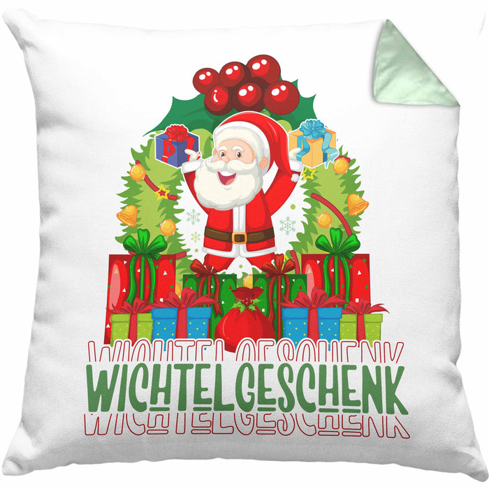 Schrott-Wichtelgeschenk für Frauen Kollegen Geschenk Wichteln Weihnachten Weihnachten Geschenkidee SchrottwichtelnKissen mit Füllung 40x40 (Grau) Grün Trendation