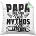 Papa Der Mann Der Mythos Die Legende Kissen mit Füllung 40x40 Vatertag Spruch Bester Papa Geschenkidee Vater (Grau) Grün Trendation