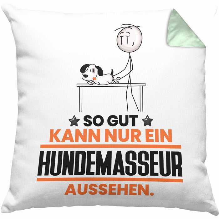 Hundemasseur Geschenk Kissen mit Füllung 40x40 So Gut Kann Nur Ein Hundemasseur Aussehen Geschenkidee (Grau) Grün Trendation