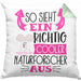 So Sieht Ein Richtig Cooler Naturforscher Aus Kissen mit Füllung 40x40 Geschenk für Naturforschende Geburtstag Geschenkdiee (Grau) Grün Trendation