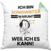 Songwriter Geschenk Kissen mit Füllung 40x40 Lustiger Spruch Ich Bin Songwriter Warum Weil Ich Es Kann Geschenkidee Bester Songwriter Geburtstag (Grau) Grün Trendation