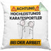 Karatesportler Kissen mit Füllung 40x40 Geschenk Lustiger Spruch Geschenkidee für Karatesportler Achtung Hochleistungs Karatesportler Bei Der Arbeit (Grau) Grün Trendation