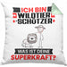Wildtierschützer Kissen mit Füllung 40x40 Geschenk für Wildtierschützer Geburtstag Lustiger Spruch Was Ist Deine Superkraft (Grau) Grün Trendation