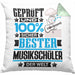 Musikschüler Geschenk Lustiger Spruch für Musikschüler Geschenkidee Bester Musikschüler Der WeltKissen mit Füllung 40x40 (Grau) Grün Trendation