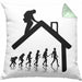 Dachdecker Geschenk Kissen mit Füllung 40x40 Evolution Geschenkidee Spruch (Grau) Grün Trendation