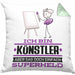 Künstler Geschenk Kissen mit Füllung 40x40 Ich Bin Künstler Aber Sag Doch Einfach Superheld Lustige Geschenkdiee für Künstler (Grau) Grün Trendation