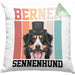 Berner Sennen Besitzer Kissen mit Füllung 40x40 Geschenk Lustiger Spruch Geschenkidee Retro Vinatge Berner Sennen (Grau) Grün Trendation