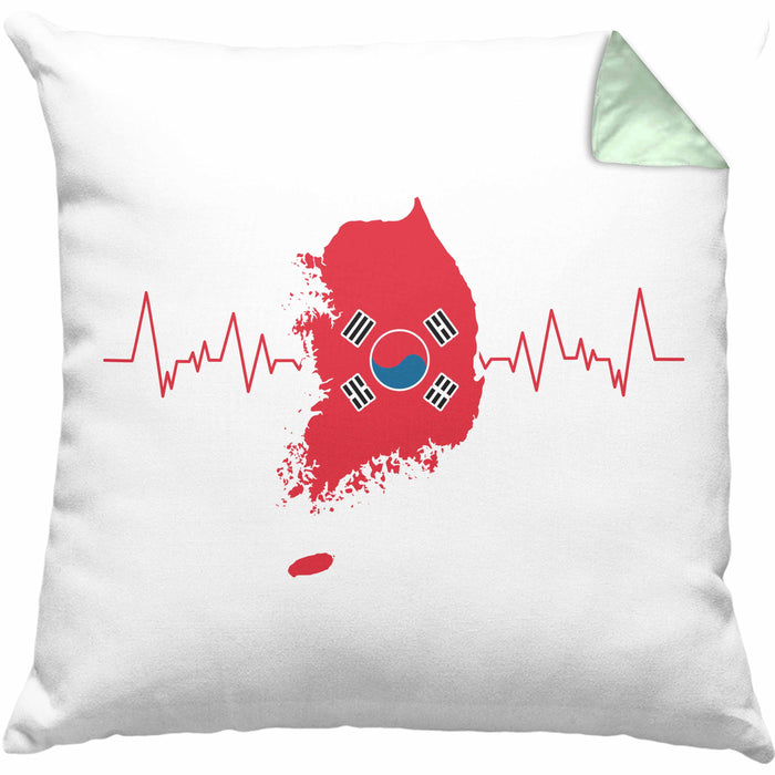 Seoul Kissen mit Füllung 40x40 Geschenk Südkorea South Korea Kpop Geschenkidee (Grau) Grün Trendation