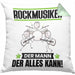 Rockmusiker Kissen mit Füllung 40x40 Geschenk für Rockmusiker Der Mann Der Alles Kann Geschenkidee zum Geburtstag (Grau) Grün Trendation