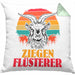 Ziegen Hirte Geschenk Kissen mit Füllung 40x40 Ziegen Flüsterer Geschenkidee Ziegen-Liebhaber (Grau) Grün Trendation