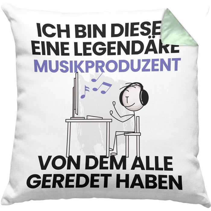 Musikproduzent Geschenk Kissen mit Füllung 40x40 Lustige Geschenkidee Geburtstag für Musikproduzent Ich Bin Dieser Legendäre Musikproduzent Von Dem Alle Geredet Haben (Grau) Grün Trendation