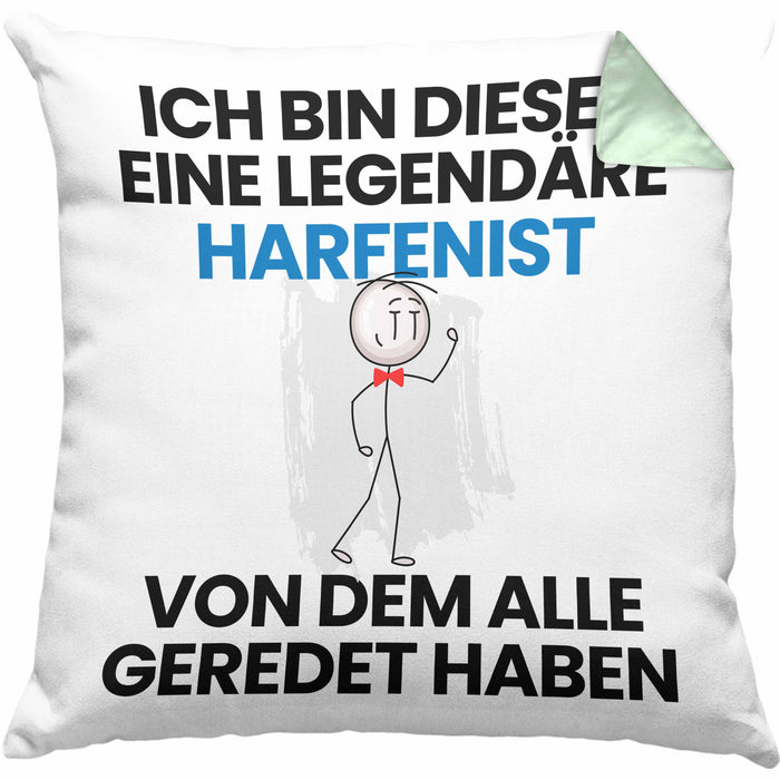 Harfenist Geschenk Kissen mit Füllung 40x40 Lustige Geschenkidee Geburtstag für Harfenist Ich Bin Dieser Legendäre Harfenist Von Dem Alle Geredet Haben (Grau) Grün Trendation