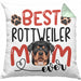 Rottweiler Mom Besitzerin Kissen mit Füllung 40x40 Geschenk Lustiger Spruch Geschenkidee Besitzerin Rottweiler Mama (Grau) Grün Trendation