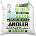 Angler Geschenk Kissen mit Füllung 40x40 Lustiger Spruch Erheben Sie Sich Der Angler Betritt den Raum (Grau) Grün Trendation