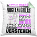 Vogelzüchter Geschenk Kaffee-Kissen mit Füllung 40x40 Geschenkidee für Vogelzüchter Ich Bin Vogelzüchter Ich Kann Es Dir Erklären Jedoch Nicht Für Dich Verstehen Spruch Lustig (Grau) Grün Trendation