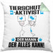 Tierschutzaktivist Kissen mit Füllung 40x40 Geschenk für Tierschutzaktivist Der Mann Der Alles Kann Geschenkidee zum Geburtstag (Grau) Grün Trendation
