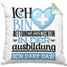 Rettungsassistentin Ausbildung Start Geschenk Kissen mit Füllung 40x40 Ich Bin Rettungsassistentin In Der Ausbildung Ich Darf Das Geschenkidee (Grau) Grün Trendation