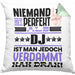 DJ Geschenk Kissen mit Füllung 40x40 Lustige Geschenkidee für DJ Geburtstag Niemand Ist Perfekt Aber Als DJ Ist Man Nah Dran (Grau) Grün Trendation