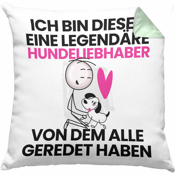Hundeliebhaber Geschenk Kissen mit Füllung 40x40 Lustige Geschenkidee Geburtstag für Hundeliebhaber Ich Bin Dieser Legendäre Hundeliebhaber Von Dem Alle Geredet Haben (Grau) Grün Trendation