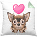 Chihuhahua Besitzer Kissen mit Füllung 40x40 Geschenk Chihuhahua Besitzer Geschenkidee Frauchen Herrchen (Grau) Grün Trendation