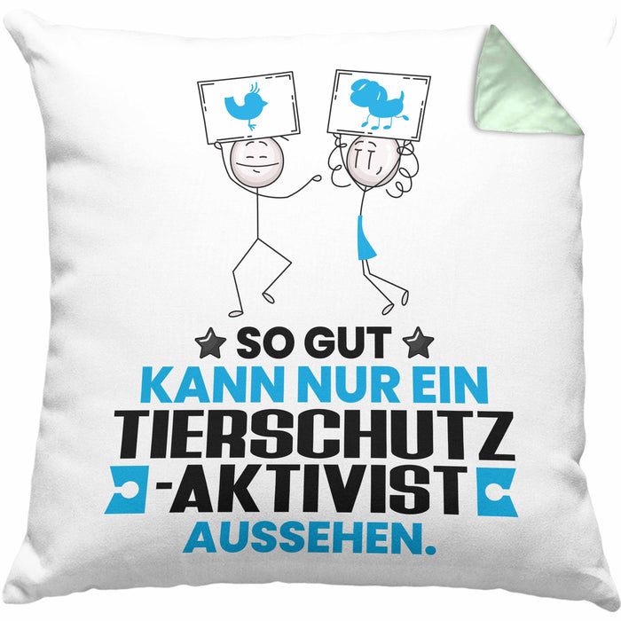 Tierschutzaktivist Geschenk Kissen mit Füllung 40x40 So Gut Kann Nur Ein Tierschutzaktivist Aussehen Geschenkidee (Grau) Grün Trendation