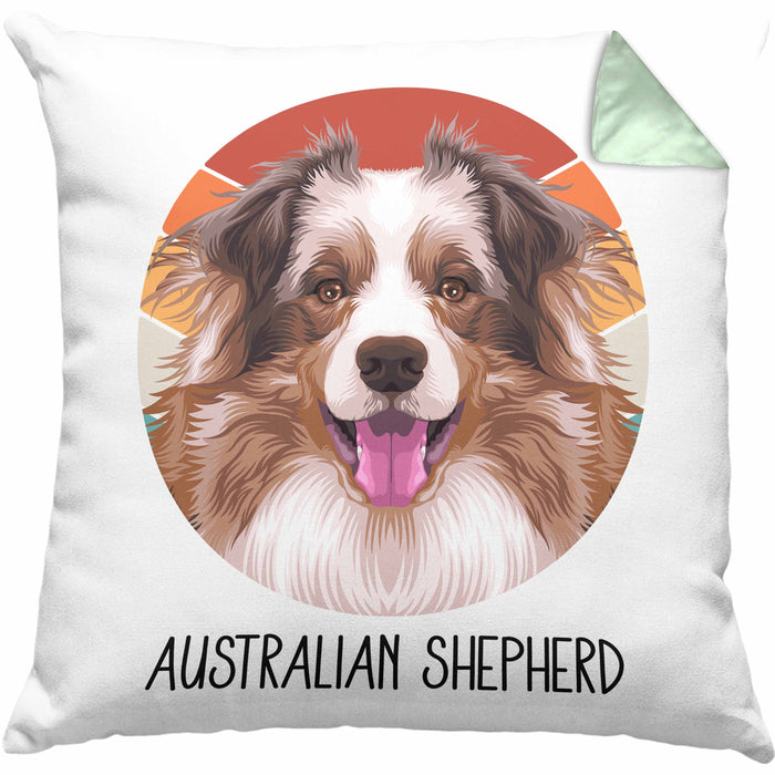 Australian Shepherd Besitzer Kissen mit Füllung 40x40 Geschenk Lustiger Spruch Geschenkidee Australian Shepherd Mama Papa (Grau) Grün Trendation