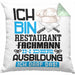 Restaurantfachmann Ausbildung Kissen mit Füllung 40x40 Geschenk Ich Bin Restaurantfachmann In Der Ausbildung Ich Darf Das Geschenkidee Spruch (Grau) Grün Trendation