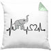 Elefant Kissen mit Füllung 40x40 Geschenk Für Elefanten-Liebhaber Geschenkidee Herzschlag (Grau) Grün Trendation