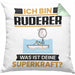 Ruderer Kissen mit Füllung 40x40 Geschenk für Ruderer Geburtstag Lustiger Spruch Was Ist Deine Superkraft (Grau) Grün Trendation