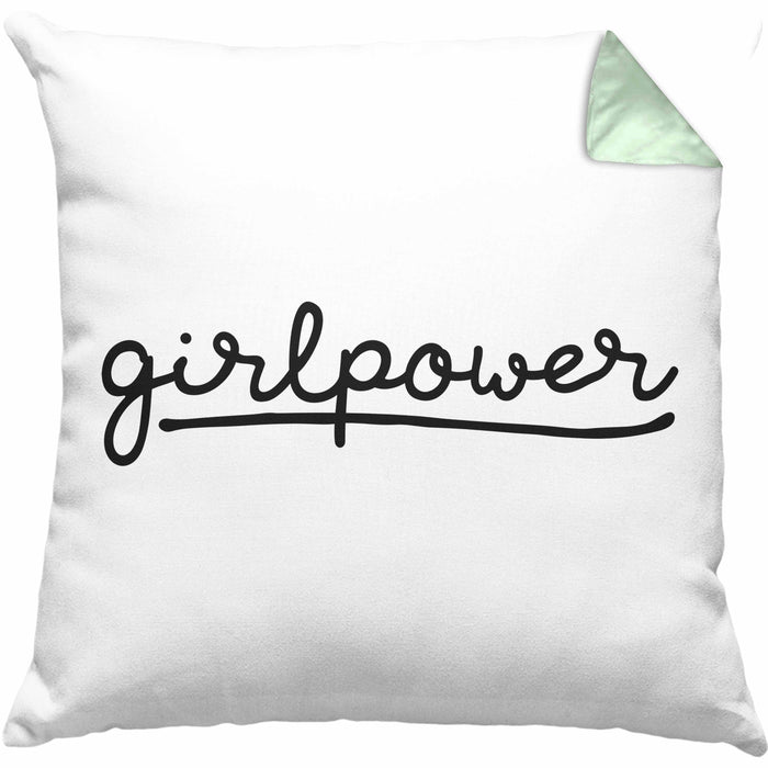 Girlpower Kissen mit Füllung 40x40 für Frauen Mädchen Geschenk (Grau) Grün Trendation