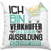 Verkäufer Ausbildung Kissen mit Füllung 40x40 Geschenk Ich Bin Verkäufer In Der Ausbildung Ich Darf Das Geschenkidee Spruch (Grau) Grün Trendation