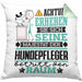 Hundepfleger Geschenk Kissen mit Füllung 40x40 Lustiger Spruch Erheben Sie Sich Der Hundepfleger Betritt den Raum (Grau) Grün Trendation