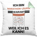 Marathonläufer Geschenk Kissen mit Füllung 40x40 Lustiger Spruch Ich Bin Marathonläufer Warum Weil Ich Es Kann Geschenkidee Bester Marathonläufer Geburtstag (Grau) Grün Trendation