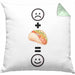 Taco Kissen mit Füllung 40x40 Geschenk für Taco-Liebhaber Lustige Geschenkidee :( + Taco = :) Geburtstag Mexikaner (Grau) Grün Trendation