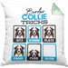Border Collies Besitzer Kissen mit Füllung 40x40 Geschenk Lustiger Spruch Geschenkidee Border Collies Tricks Bleib (Grau) Grün Trendation