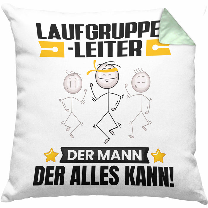 Laufgruppenleiter Kissen mit Füllung 40x40 Geschenk für Laufgruppenleiter Der Mann Der Alles Kann Geschenkidee zum Geburtstag (Grau) Grün Trendation