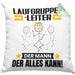 Laufgruppenleiter Kissen mit Füllung 40x40 Geschenk für Laufgruppenleiter Der Mann Der Alles Kann Geschenkidee zum Geburtstag (Grau) Grün Trendation